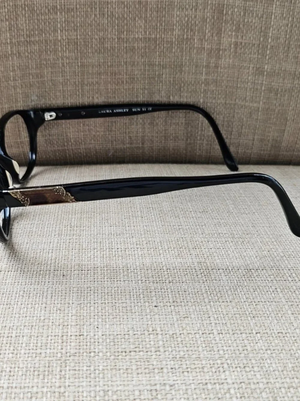 Vintage Laura Ashley Women Eyeglasses Frame EBONY Black Eyewear Glasses Frame